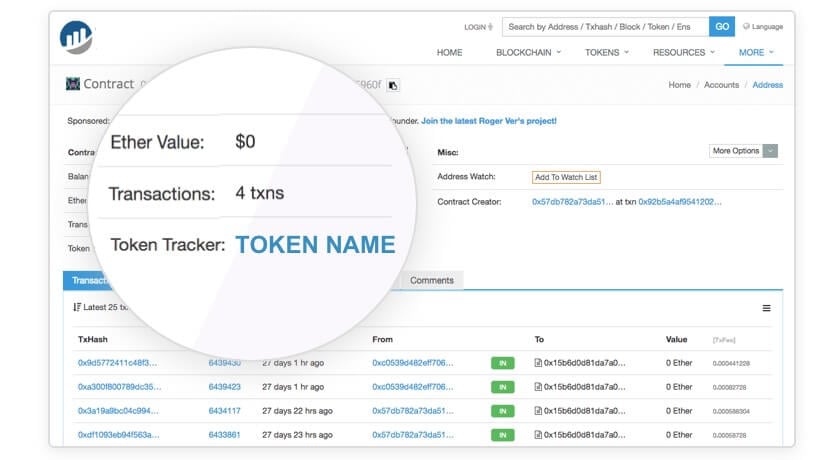 That’s how your token will look like on Etherscan