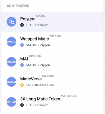 Manage MATIC tokens in your wallet